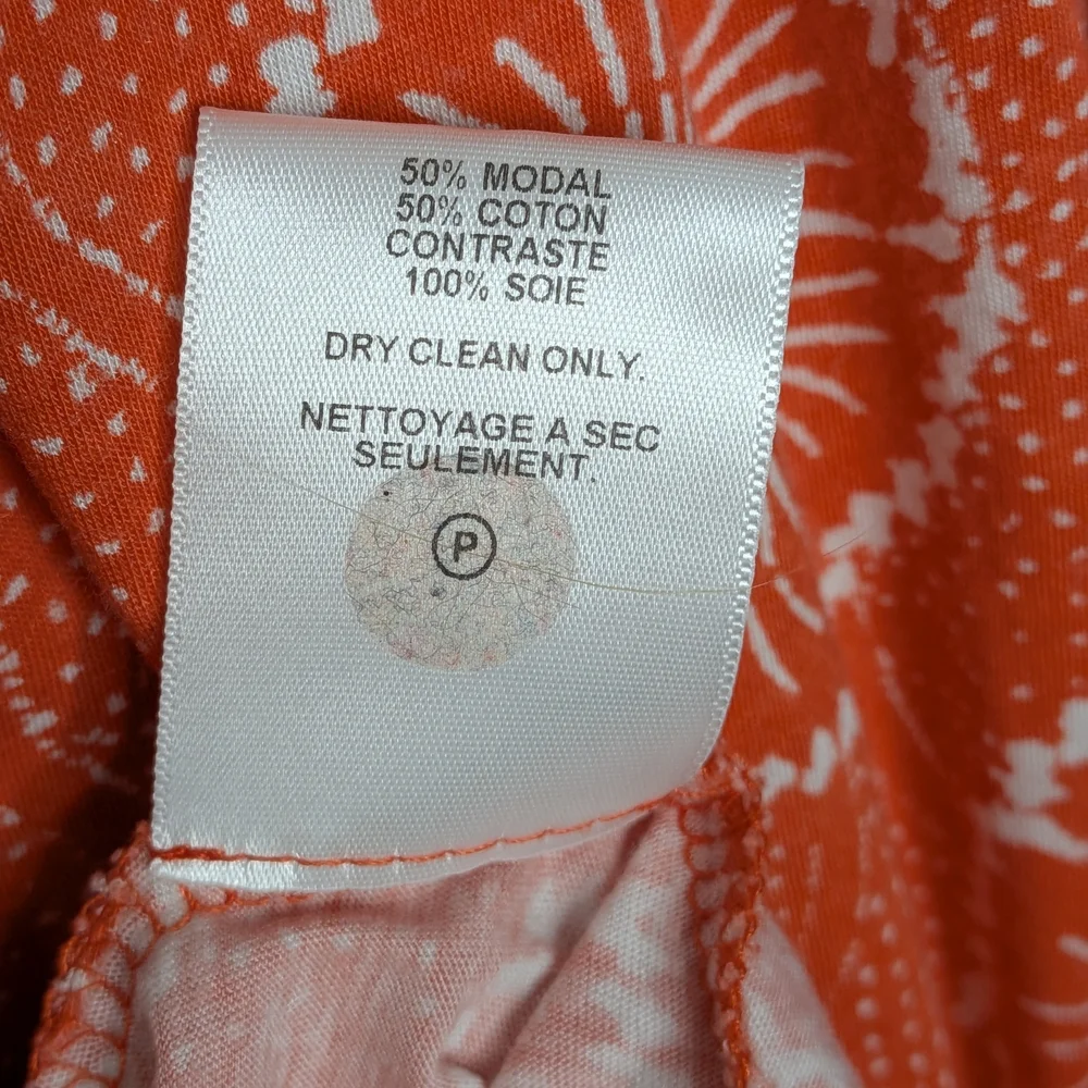 Velvet by Graham & Spencer Bandeau Strapless Orange Cotton Silk Maxi Dress Sz M - Picture 10 of 11